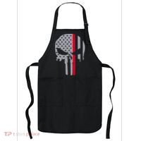 Thin Red Line Skull USA Firefighter Flag Apron thumb 0