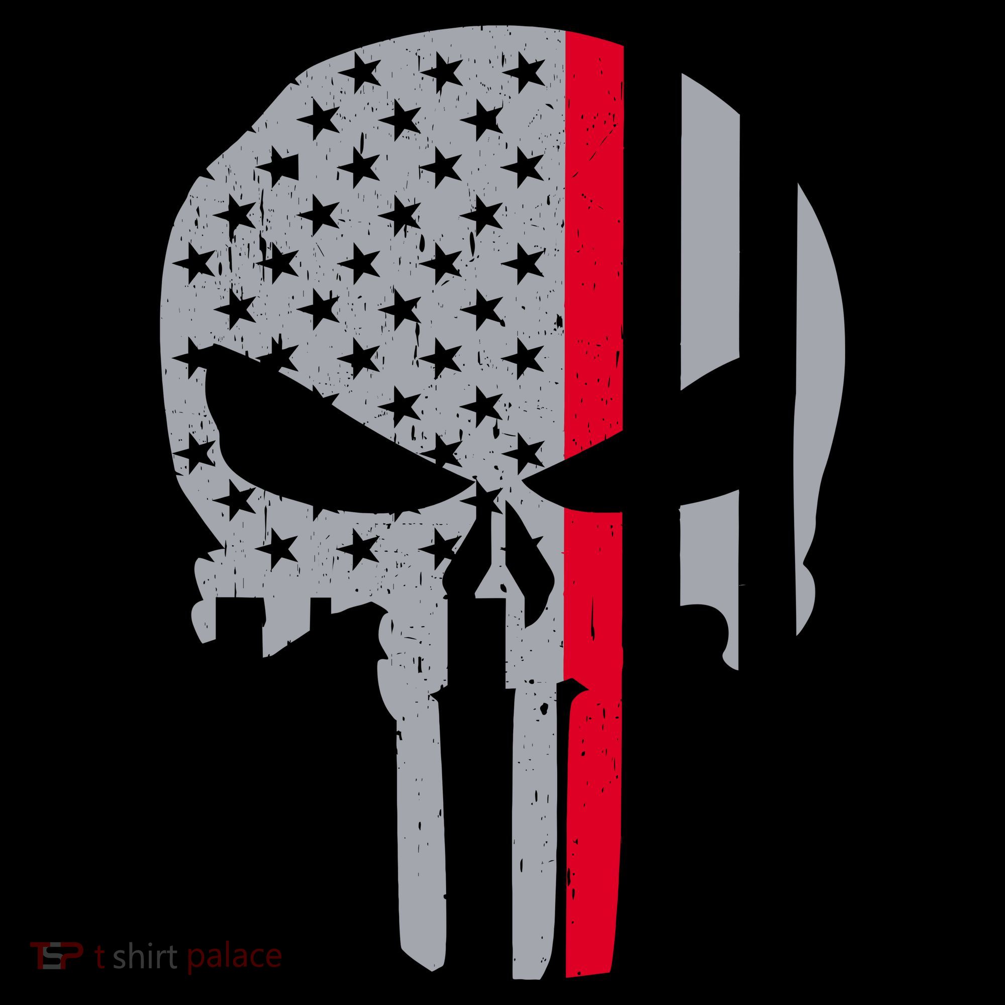 Thin Red Line Skull USA Firefighter Flag Backpack