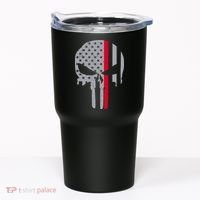 Thin Red Line Skull USA Firefighter Flag Tumbler thumb 0