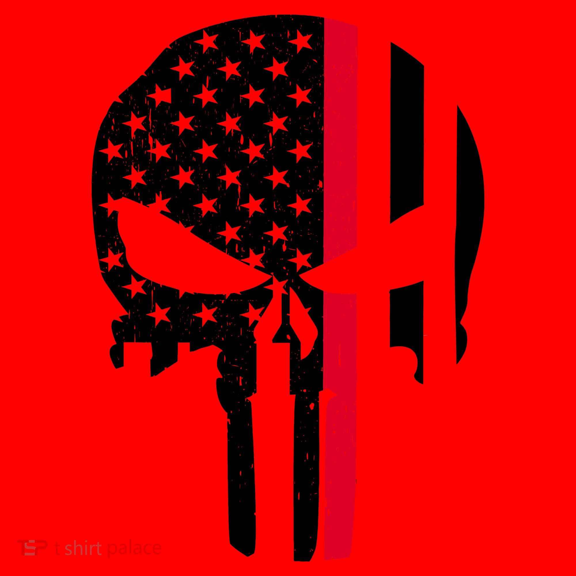 Thin Red Line Skull USA Firefighter Flag Santa Hat
