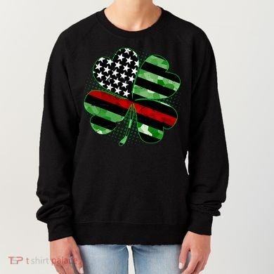 Thin Red Line St Patrick's Day Irish Clover Women's Sweatshirt