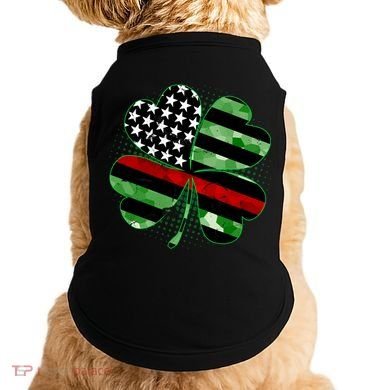 Thin Red Line St Patrick's Day Irish Clover Doggie Tank