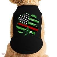 Thin Red Line St Patrick's Day Irish Clover Doggie Tank thumb 0