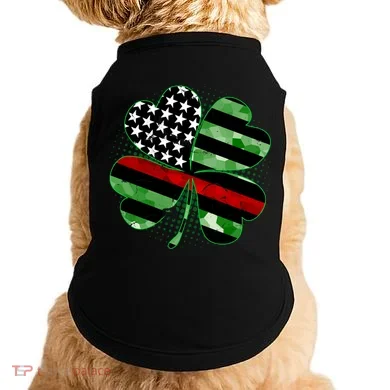 Thin Red Line St Patrick's Day Irish Clover Doggie Tank