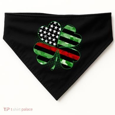 Thin Red Line St Patrick's Day Irish Clover USA-Made Doggie Bandana