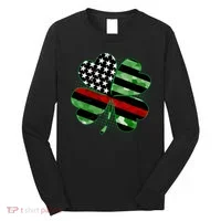 Thin Red Line St Patrick's Day Irish Clover Long Sleeve Shirt thumb 0