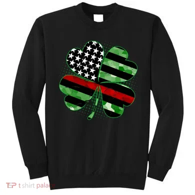 Thin Red Line St Patrick's Day Irish Clover Sweatshirt