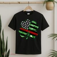 Thin Red Line St Patrick's Day Irish Clover T-Shirt thumb 2