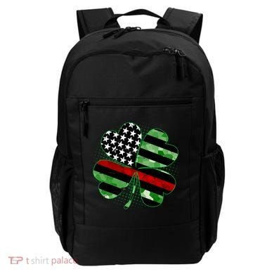 Thin Red Line St Patrick's Day Irish Clover Backpack