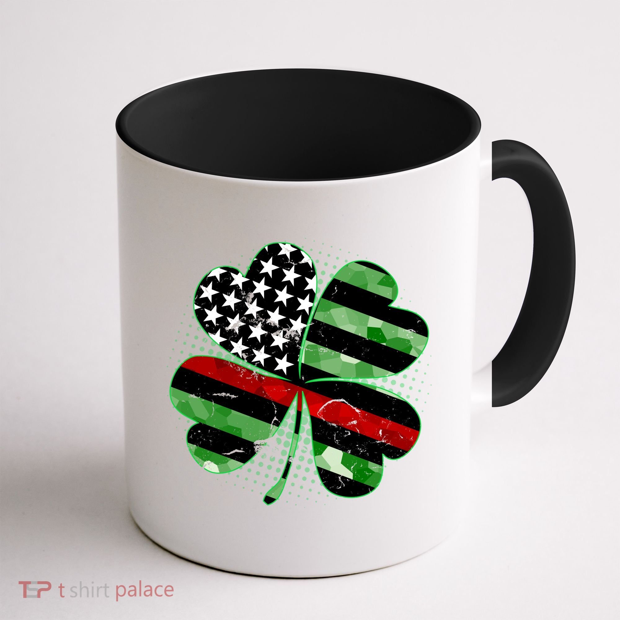 Thin Red Line St Patrick's Day Irish Clover Coffee Mug