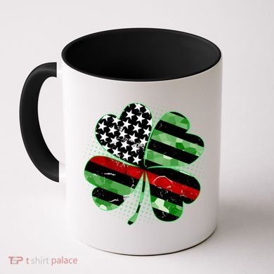 Thin Red Line St Patrick's Day Irish Clover Coffee Mug