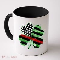 Thin Red Line St Patrick's Day Irish Clover Coffee Mug thumb 0