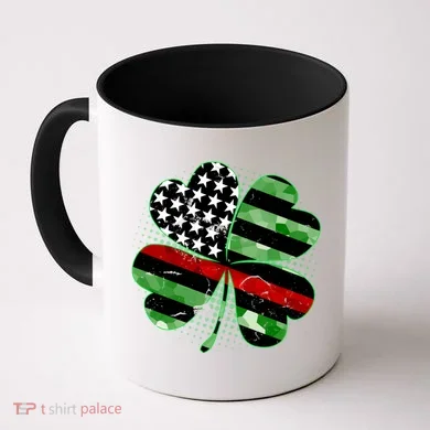 Thin Red Line St Patrick's Day Irish Clover Coffee Mug