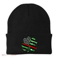 Thin Red Line St Patrick's Day Irish Clover Beanie thumb 0