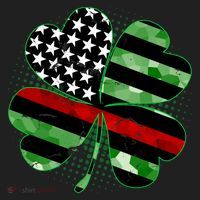 Thin Red Line St Patrick's Day Irish Clover Beanie thumb 2