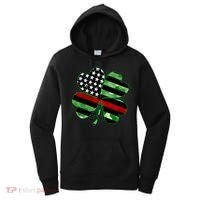 Thin Red Line St Patrick's Day Irish Clover Women's Hoodie thumb 0