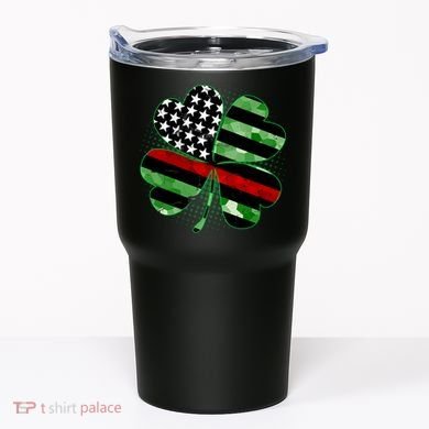 Thin Red Line St Patrick's Day Irish Clover Tumbler