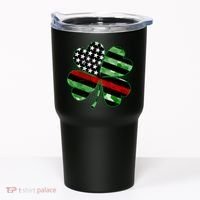 Thin Red Line St Patrick's Day Irish Clover Tumbler thumb 0