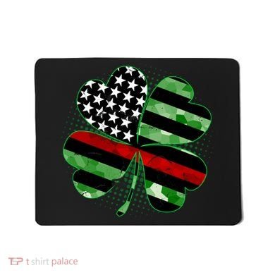 Thin Red Line St Patrick's Day Irish Clover Mousepad