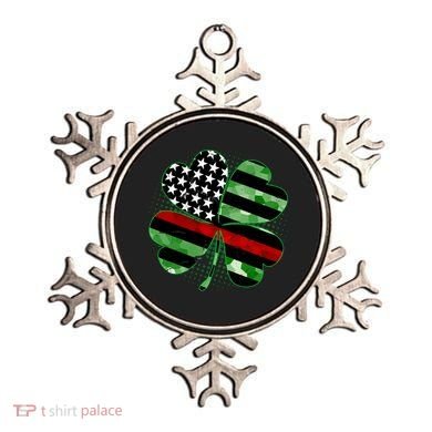 Thin Red Line St Patrick's Day Irish Clover Ornament