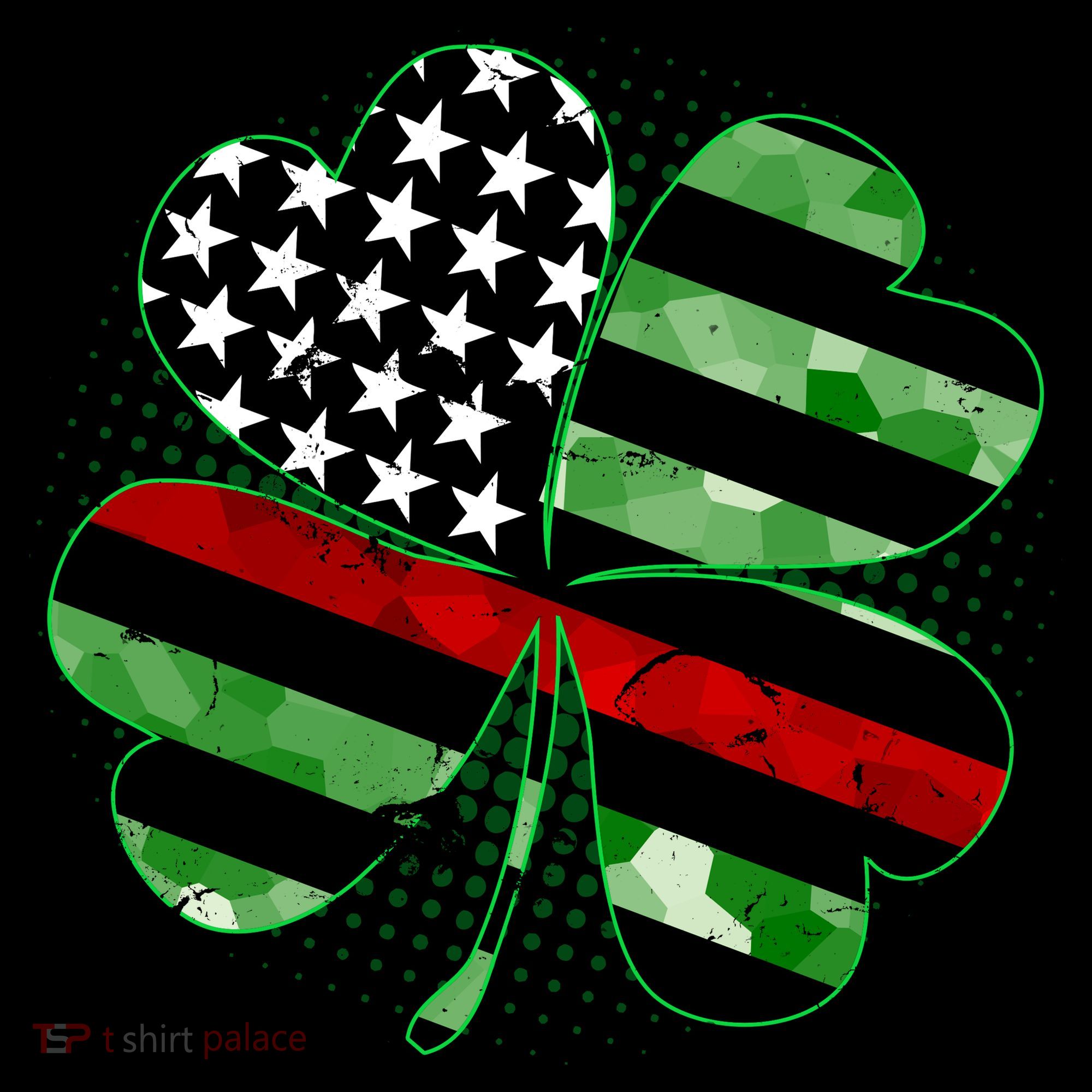 Thin Red Line St Patrick's Day Irish Clover Ornament