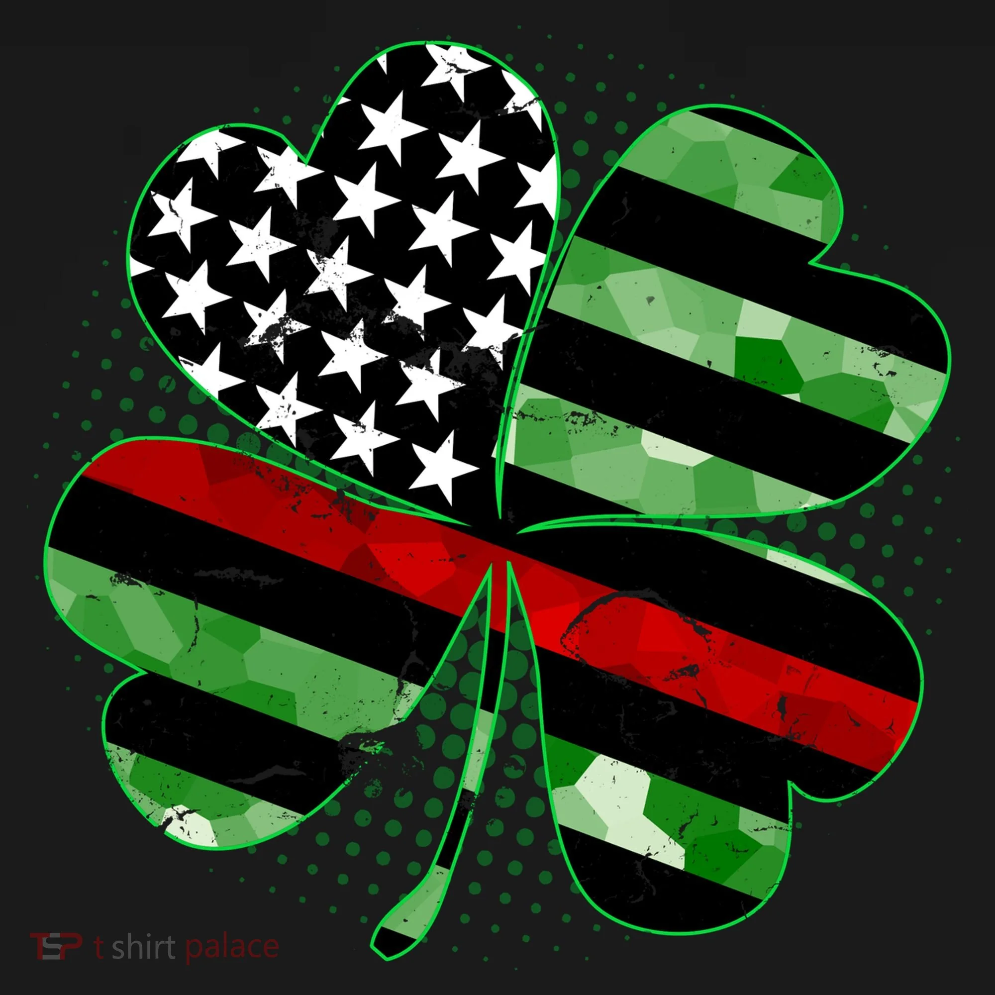 Thin Red Line St Patrick's Day Irish Clover Toddler Hoodie