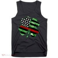 Thin Red Line St Patrick's Day Irish Clover Tank Top thumb 0