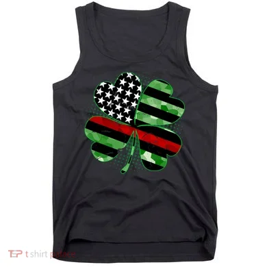 Thin Red Line St Patrick's Day Irish Clover Tank Top