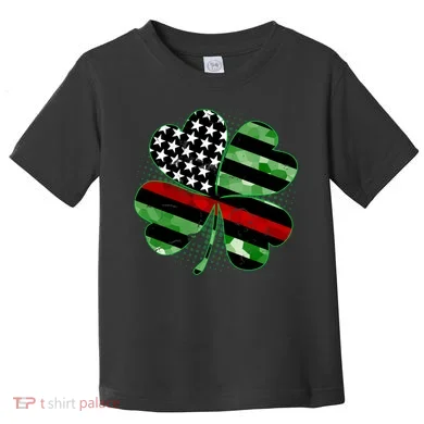 Thin Red Line St Patrick's Day Irish Clover Toddler T-Shirt