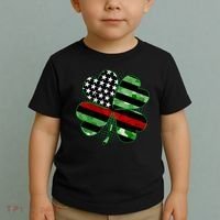Thin Red Line St Patrick's Day Irish Clover Toddler T-Shirt thumb 2