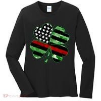 Thin Red Line St Patrick's Day Irish Clover Women's Long Sleeve Shirt thumb 0
