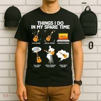 Things I Do In My Spare Time Guitar Fan T-Shirt thumb 6