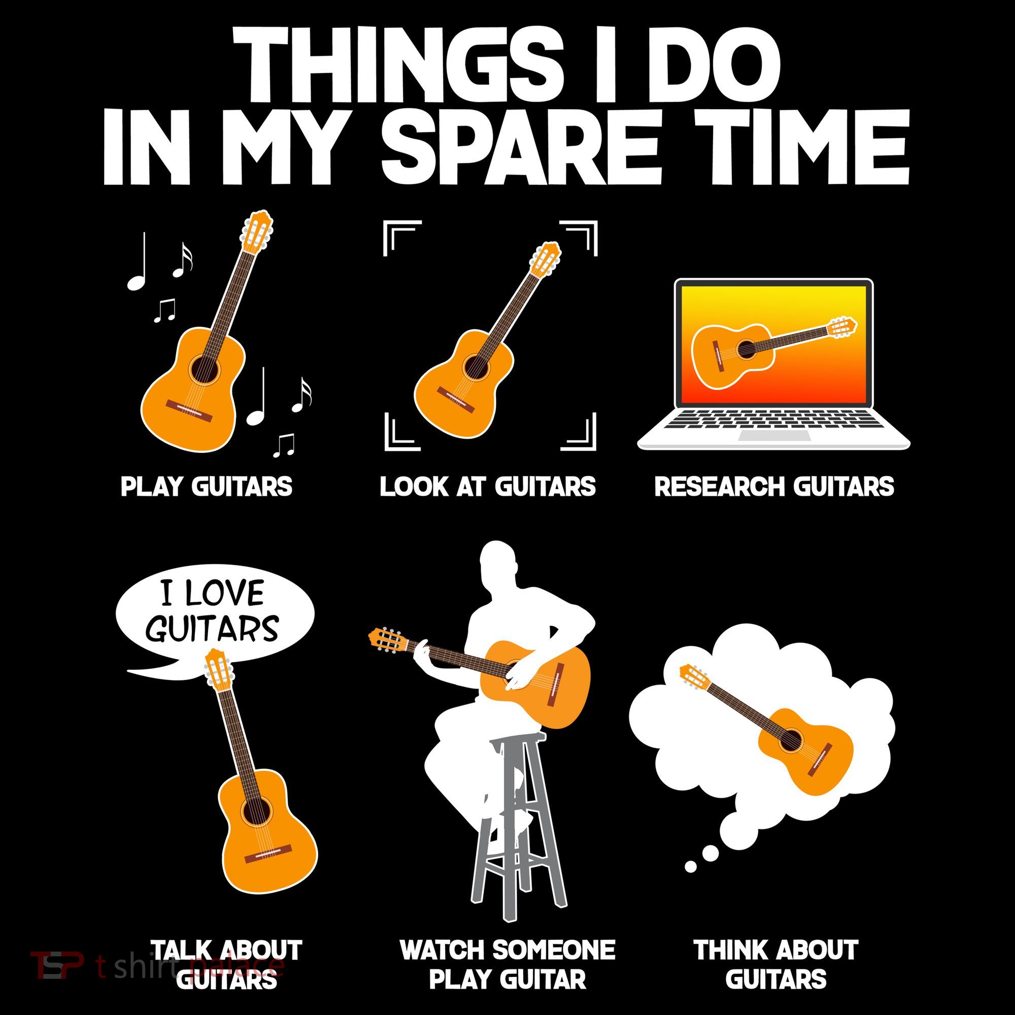 Things I Do In My Spare Time Guitar Fan Women's Tank Top