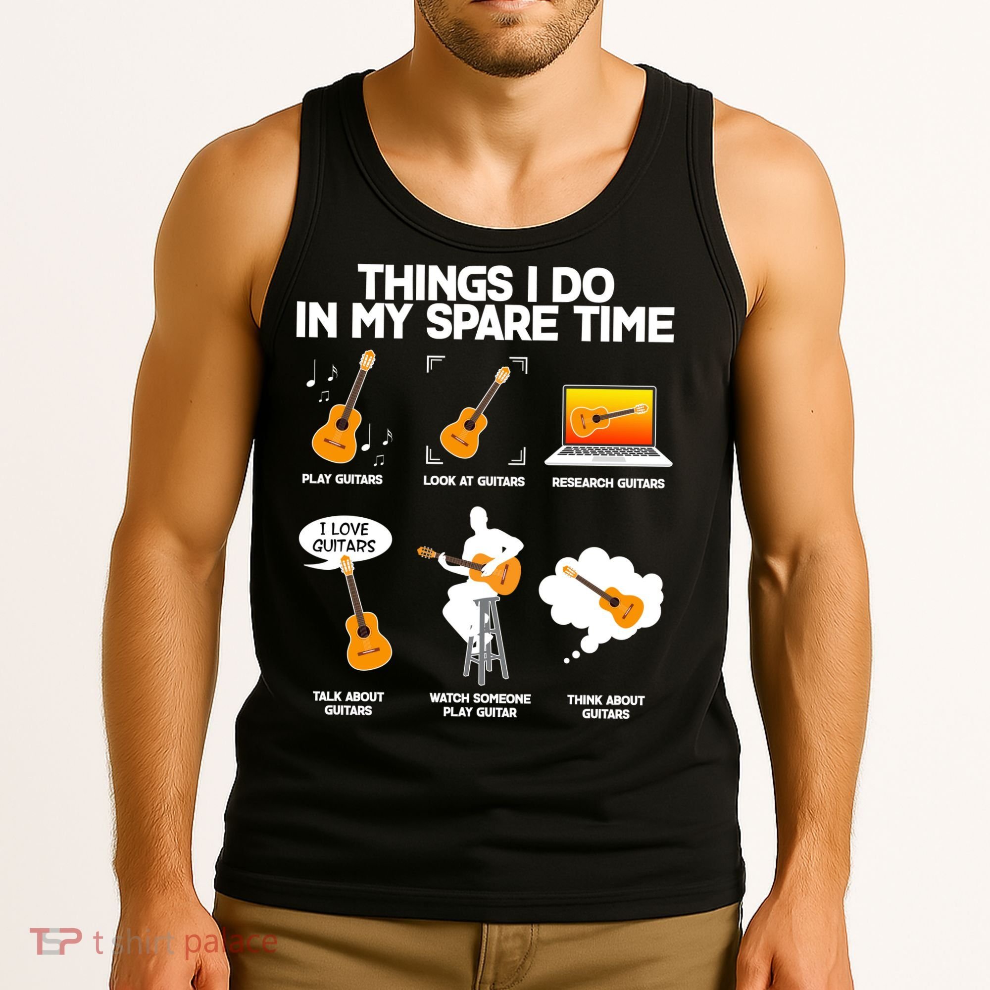 Things I Do In My Spare Time Guitar Fan Tank Top
