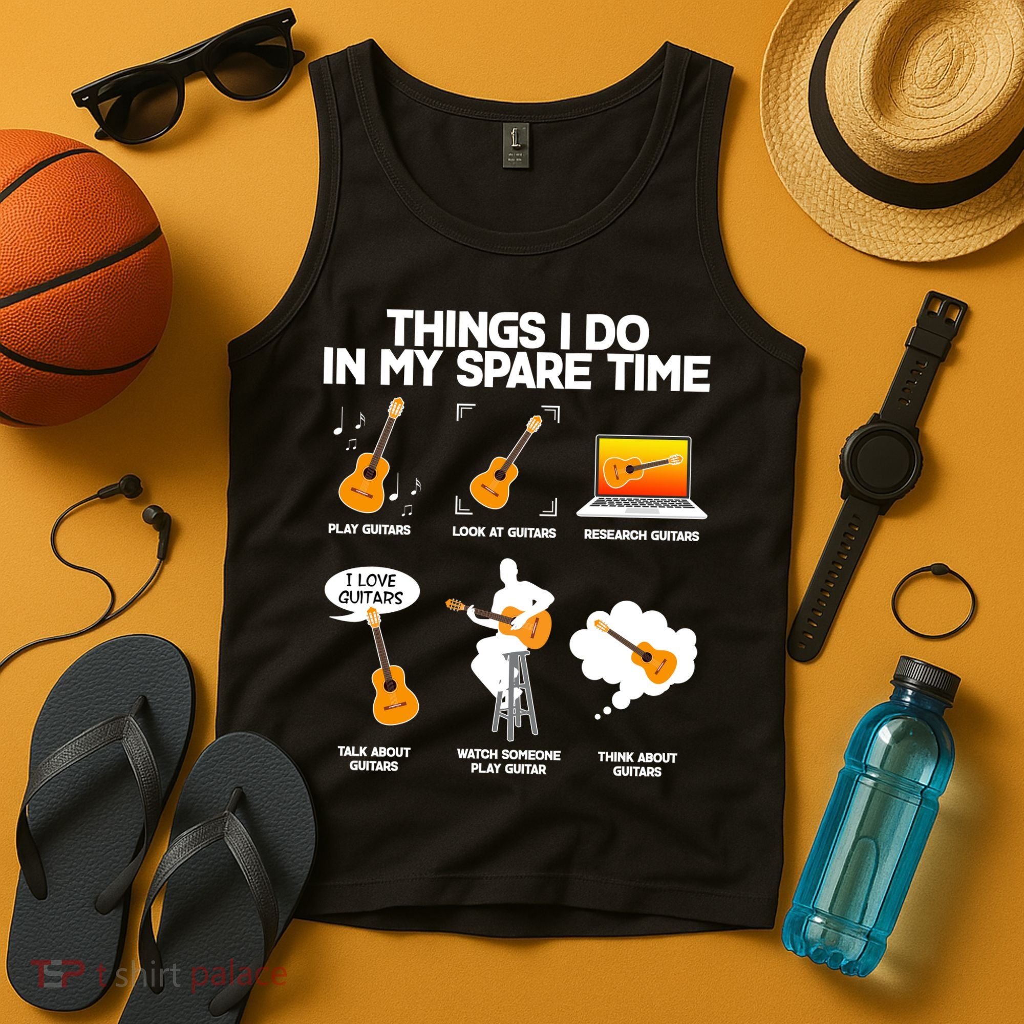 Things I Do In My Spare Time Guitar Fan Tank Top