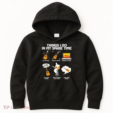 Things I Do In My Spare Time Guitar Fan Kids Hoodie