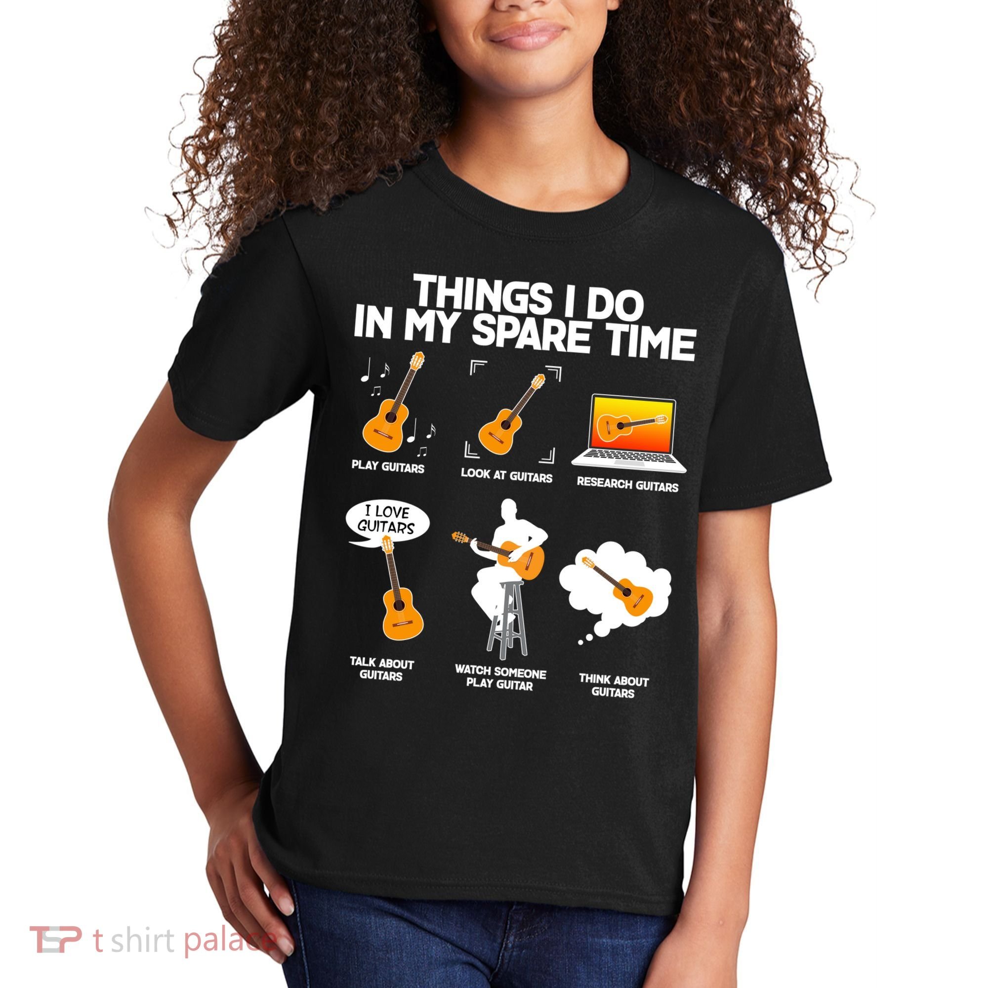 Things I Do In My Spare Time Guitar Fan Kids T-Shirt