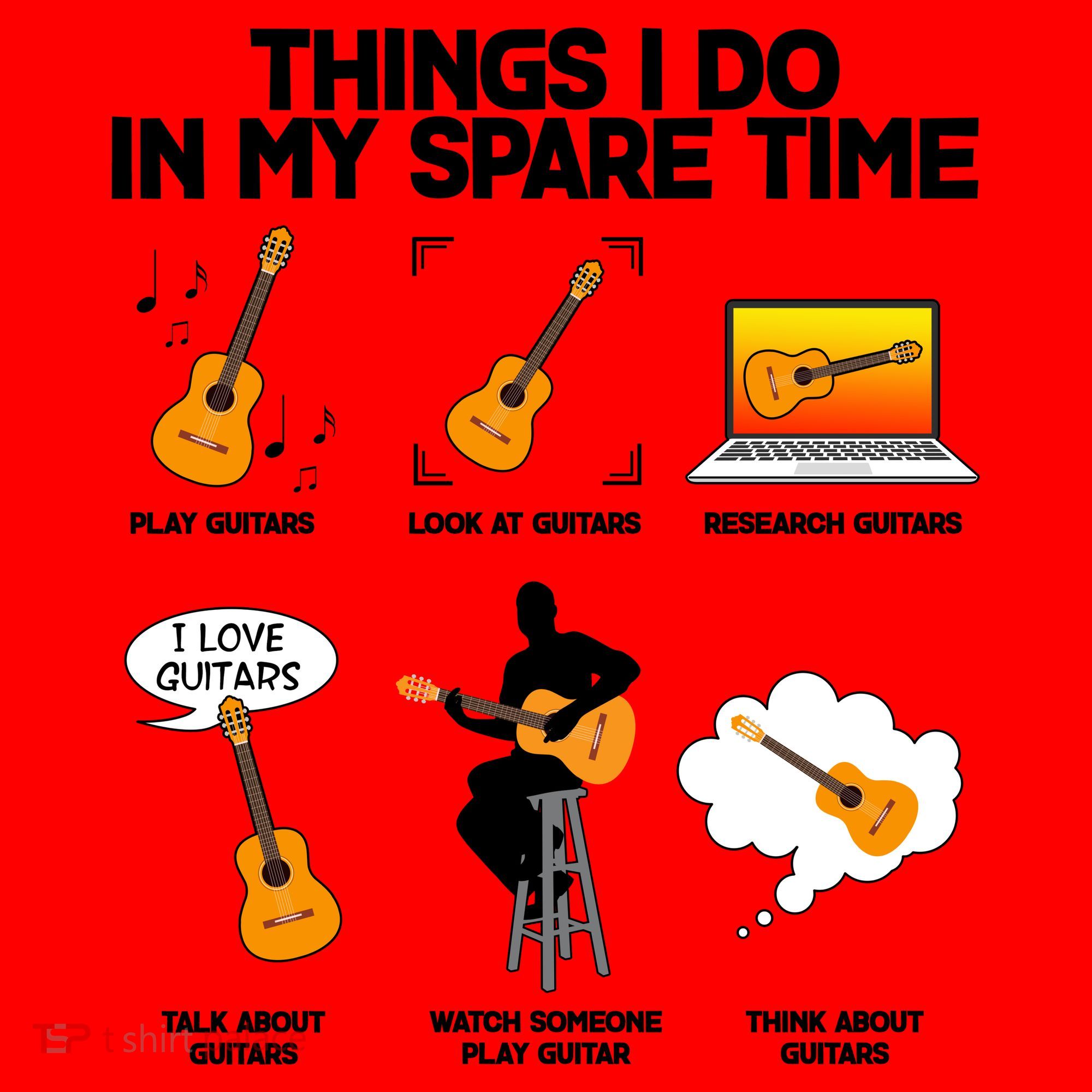Things I Do In My Spare Time Guitar Fan Santa Hat