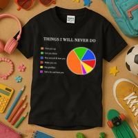 Things I Will Never Do Funny Kids T-Shirt thumb 3