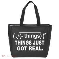 Things Just Got Real Funny Math Tote Bag thumb 0