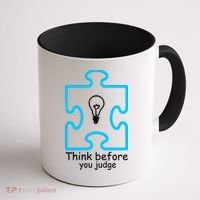 Think Before You Judge Autism Awareness  Coffee Mug thumb 1