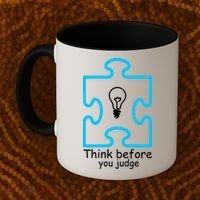 Think Before You Judge Autism Awareness  Coffee Mug thumb 2
