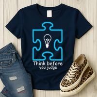 Think Before You Judge Autism Awareness  Women's T-Shirt thumb 3