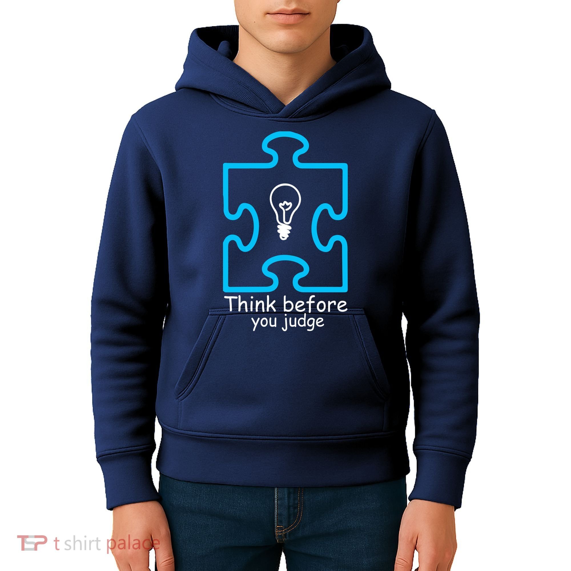 Think Before You Judge Autism Awareness  Kids Hoodie