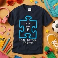Think Before You Judge Autism Awareness  Kids T-Shirt thumb 3