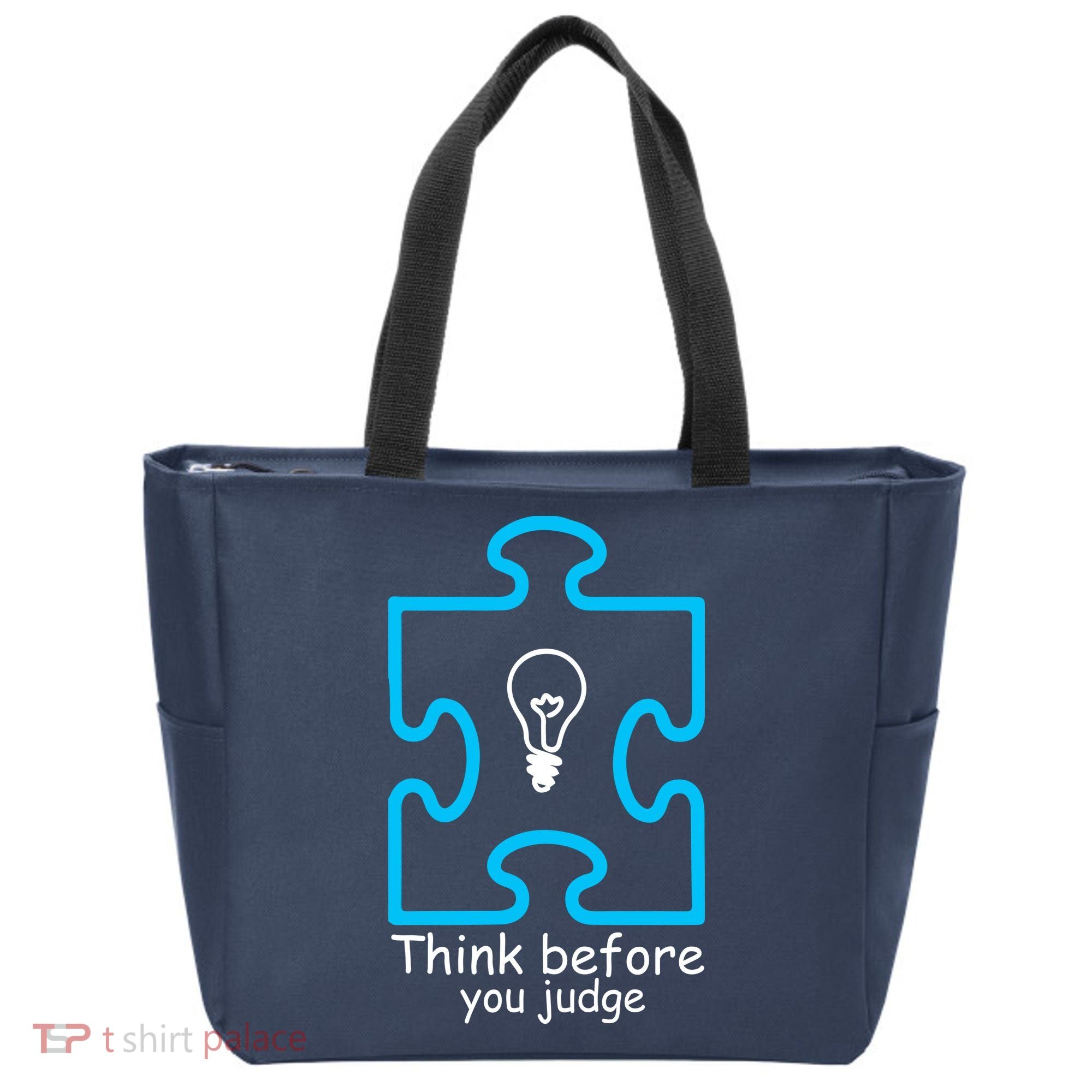 Think Before You Judge Autism Awareness  Tote Bag