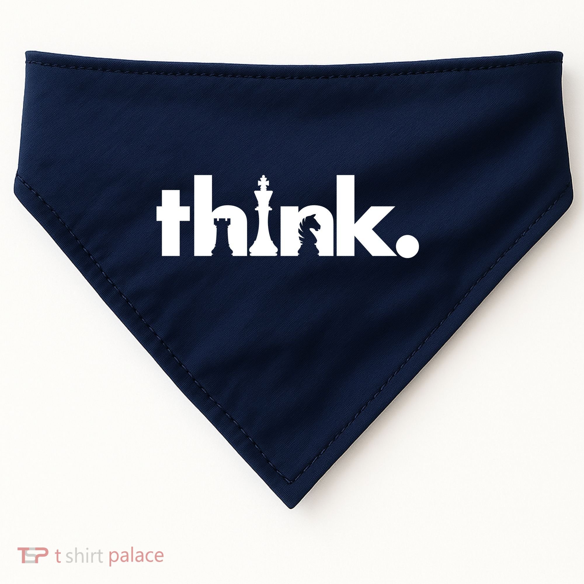 Think Chess Lover King Knight Rook USA-Made Doggie Bandana