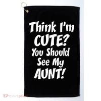 Think I'm Cute? See My Auntie Golf Towel thumb 0