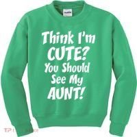 Think I'm Cute? See My Auntie Kids Sweatshirt thumb 0