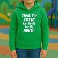 Think I'm Cute? See My Auntie Kids Hoodie thumb 3